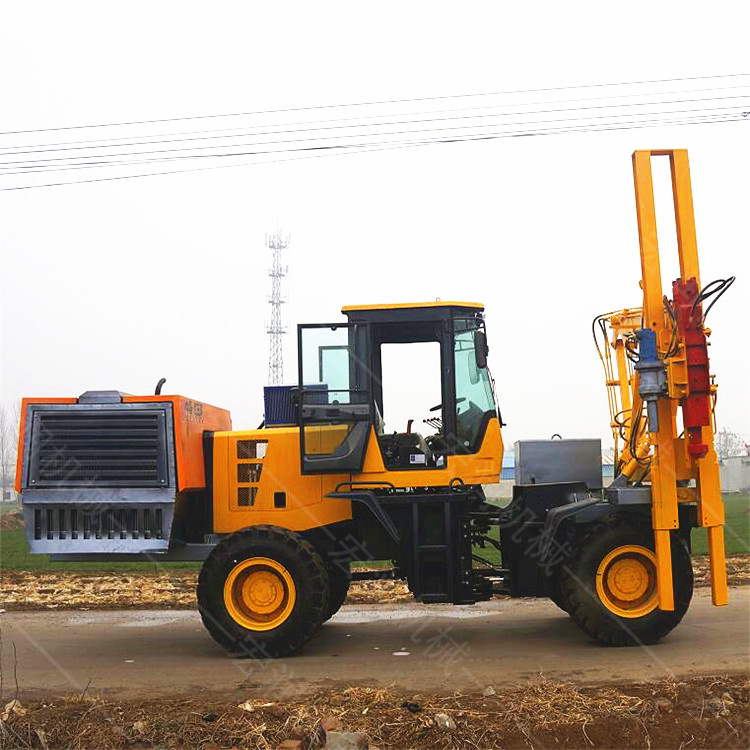       小四轮护栏打桩机   公路护栏钻孔机  波形打拔钻机出售